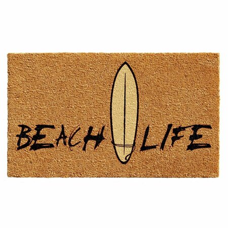 CONFIGURACION 17 x 29 in. Beach Life Rectangular Doormat Natural & Black CO3366315